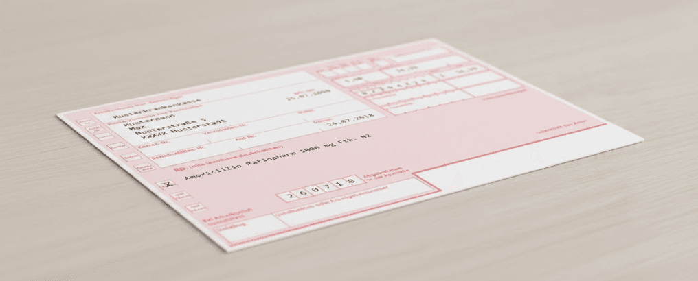 Beispiel eines gedruckten Rezepts